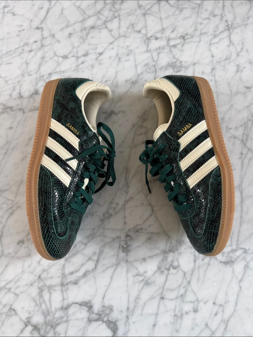 ADIDAS SAMBA OG Green Snakeskin Women’s Sz 10 NWOT